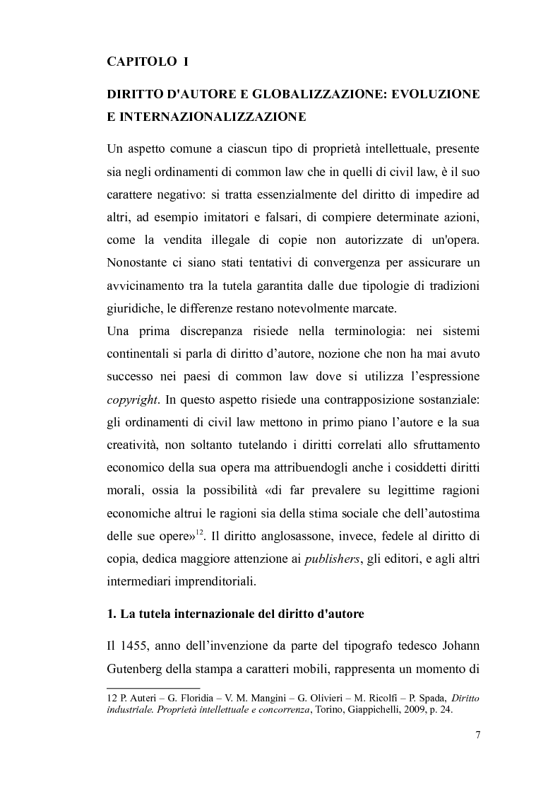 Anteprima della tesi: Il diritto d’autore nella società globalizzata: tra equo compenso, DRM e file sharing, Pagina 8