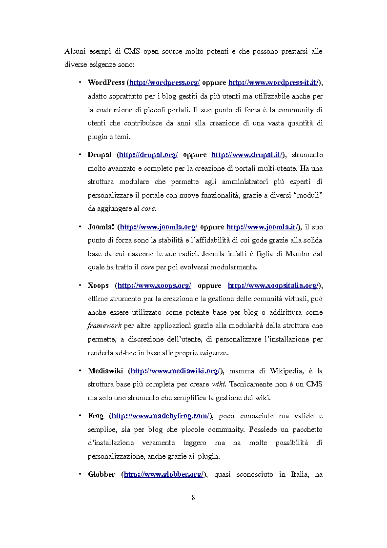 Anteprima della tesi: Realizzazione di un template multilingua per la piattaforma WordPress, Pagina 6