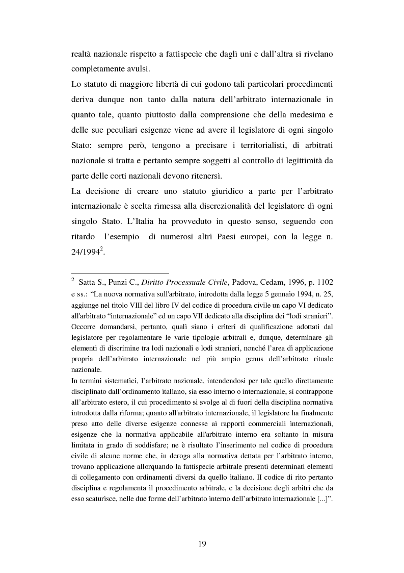 Anteprima della tesi: L’arbitrato commerciale internazionale. Il riconoscimento del lodo annullato nel paese d’origine ex articoli v(1)(e) e vII convenzione di New York del 1958, Pagina 12
