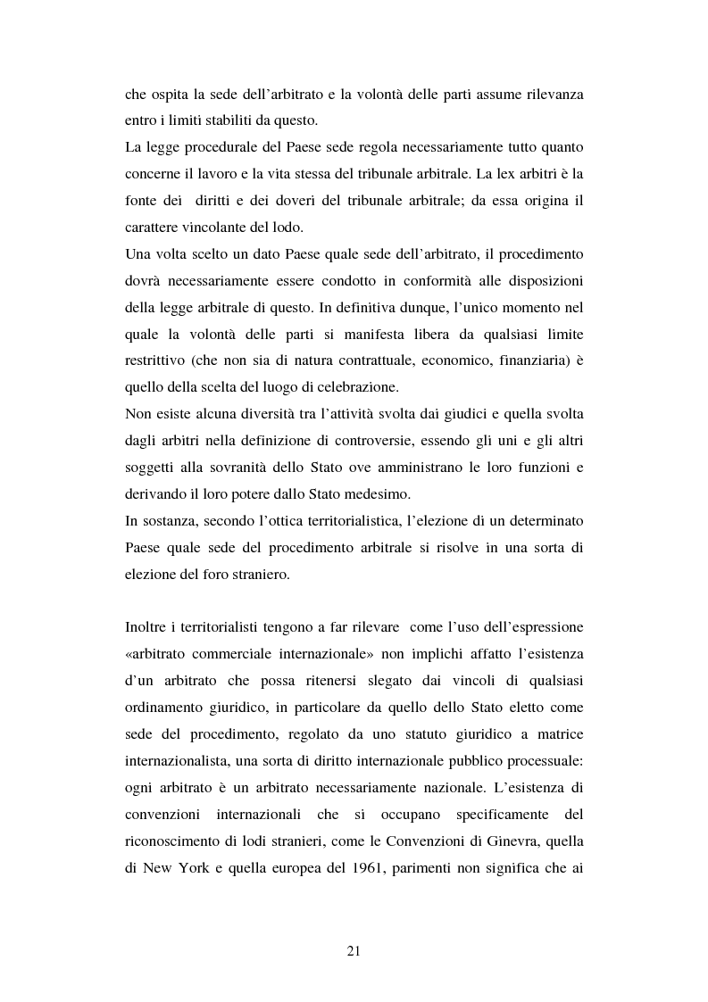 Anteprima della tesi: L’arbitrato commerciale internazionale. Il riconoscimento del lodo annullato nel paese d’origine ex articoli v(1)(e) e vII convenzione di New York del 1958, Pagina 14