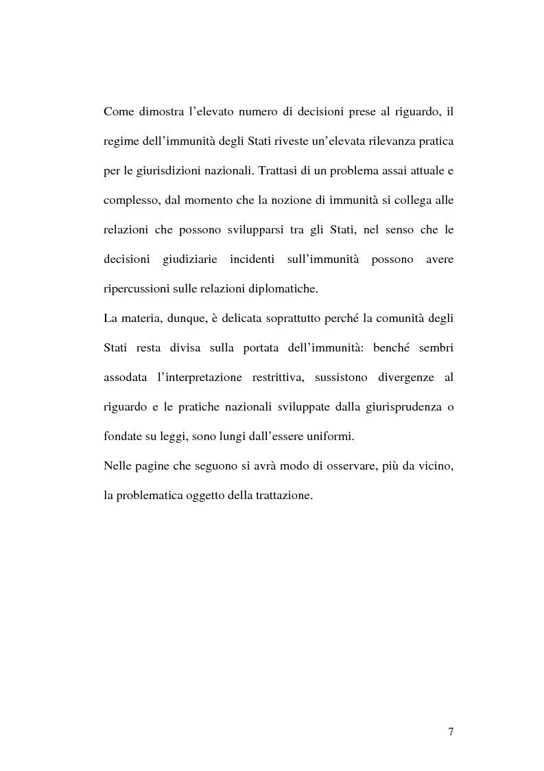 Anteprima della tesi: L'immunità degli stati stranieri dall'esecuzione forzata, Pagina 5