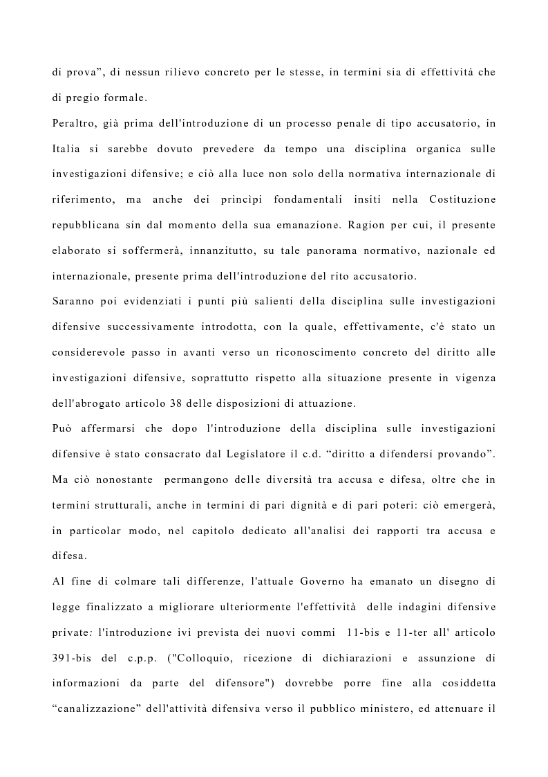 Anteprima della tesi: La disciplina delle investigazioni difensive, Pagina 3