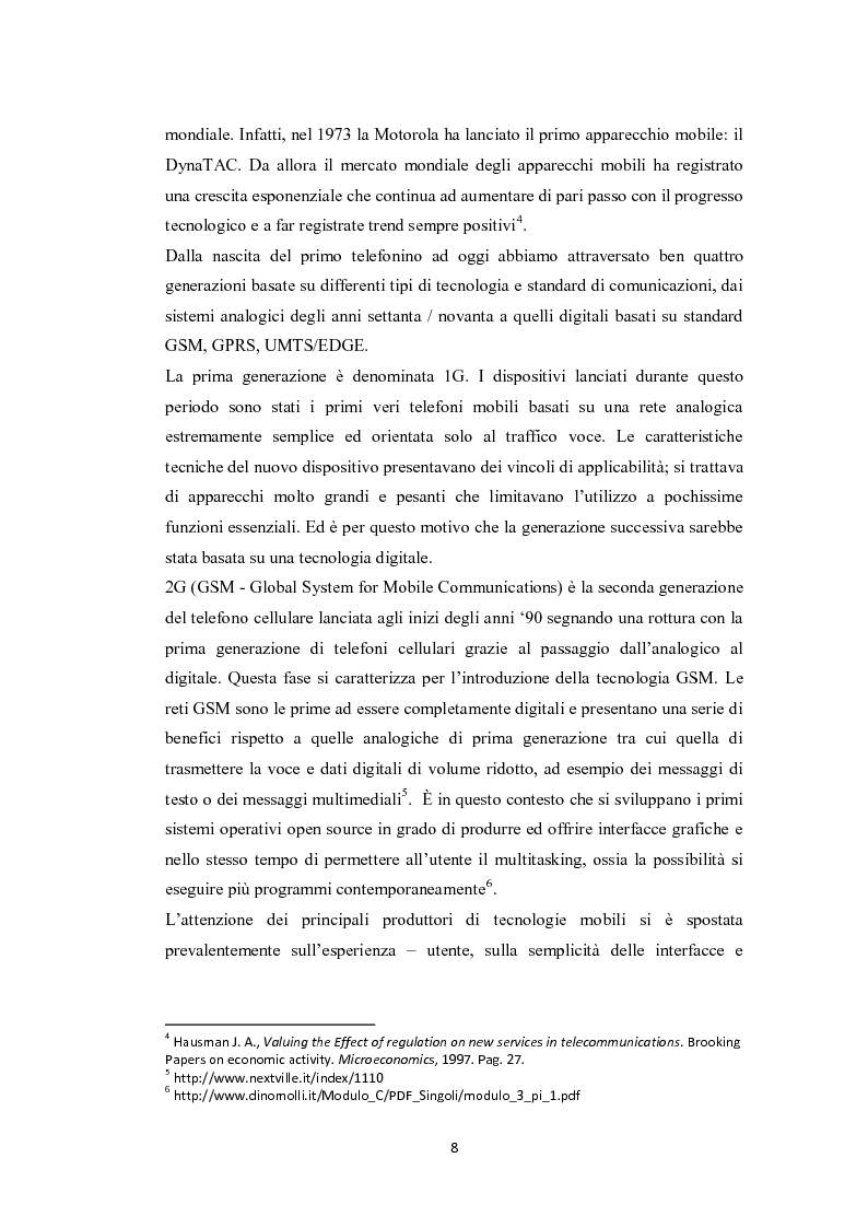 Anteprima della tesi: Modelli di sviluppo competitivo nel sistema mobile: Google vs Apple, Pagina 6