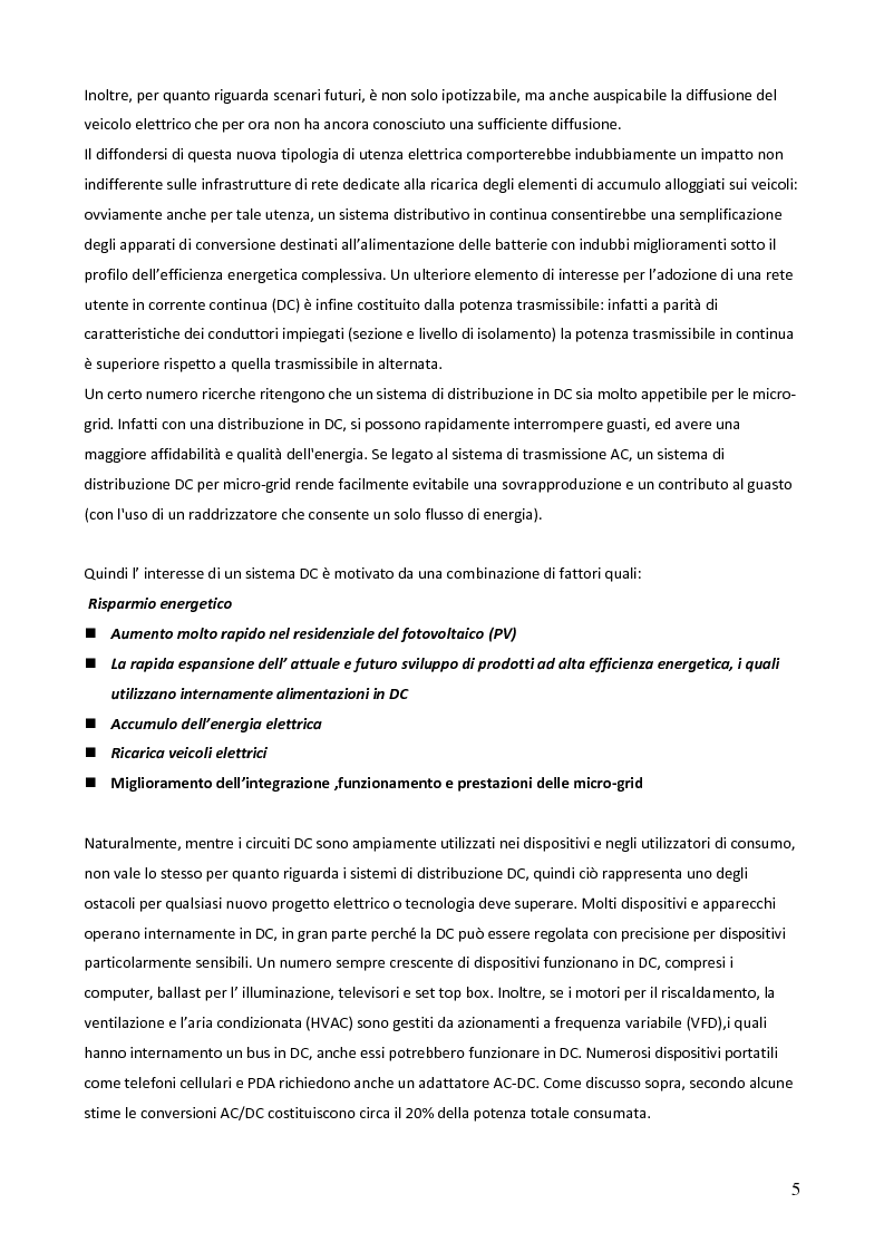 Anteprima della tesi: Sistemi in corrente continua (DC) per la razionalizzazione energetica. Studio di fattibilità per un sistema integrato di distribuzione DC ad uso residenziale (Microgrid House DC), Pagina 6