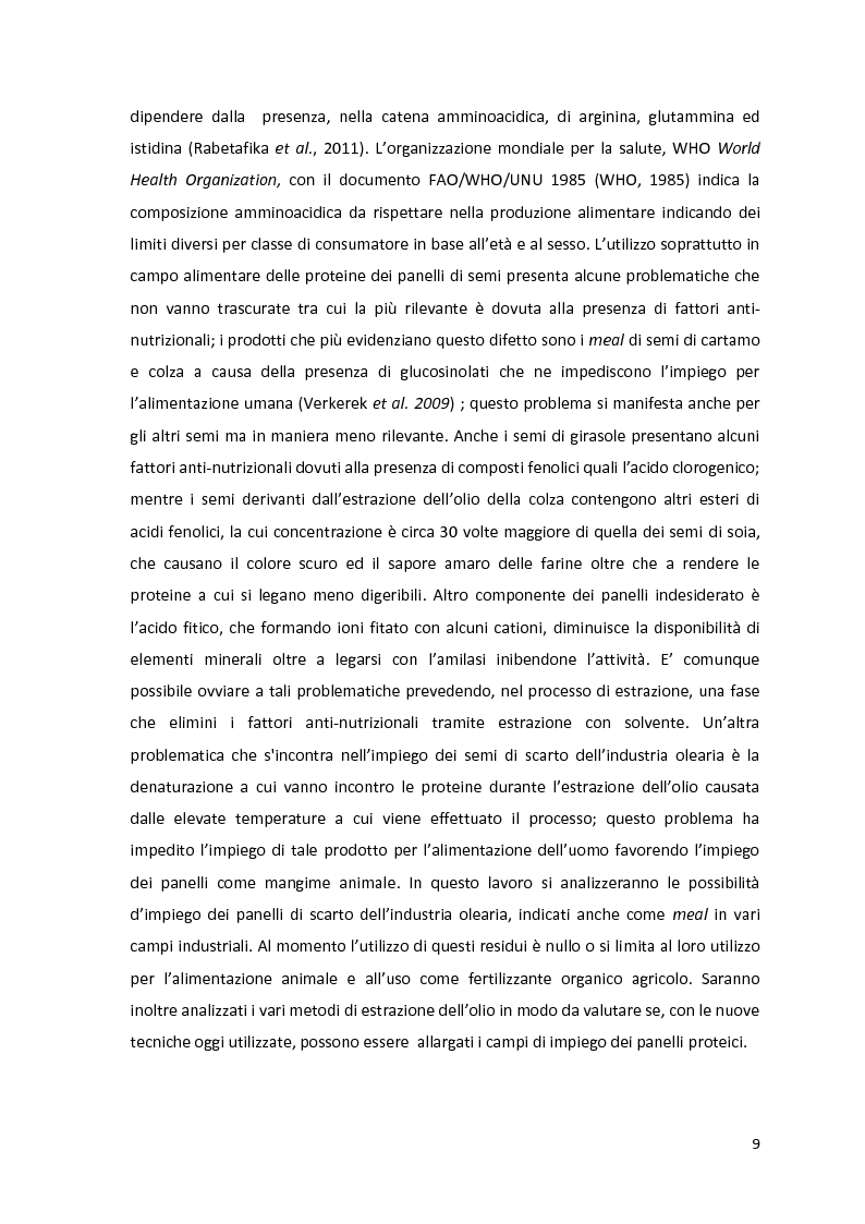 Anteprima della tesi: Impiego industriale dei panelli proteici derivanti da semi oleaginosi, Pagina 5