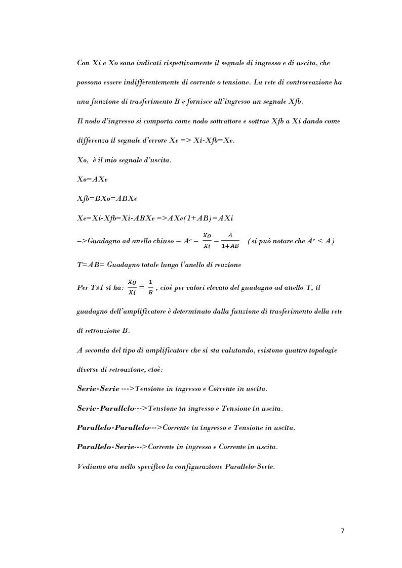 Anteprima della tesi: Analisi di strutture in controreazione per l’amplificazione di corrente, Pagina 5