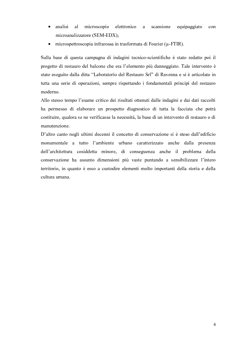 Anteprima della tesi: Cassa di Risparmio di Ravenna, edificio emblematico della cultura unificatrice dell’Italia di fine Ottocento: studio diagnostico dei prospetti, Pagina 4