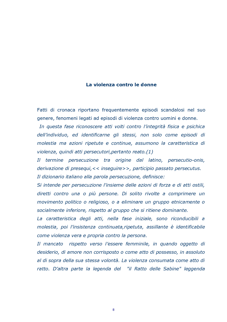 Anteprima della tesi: Stalking, Pagina 4
