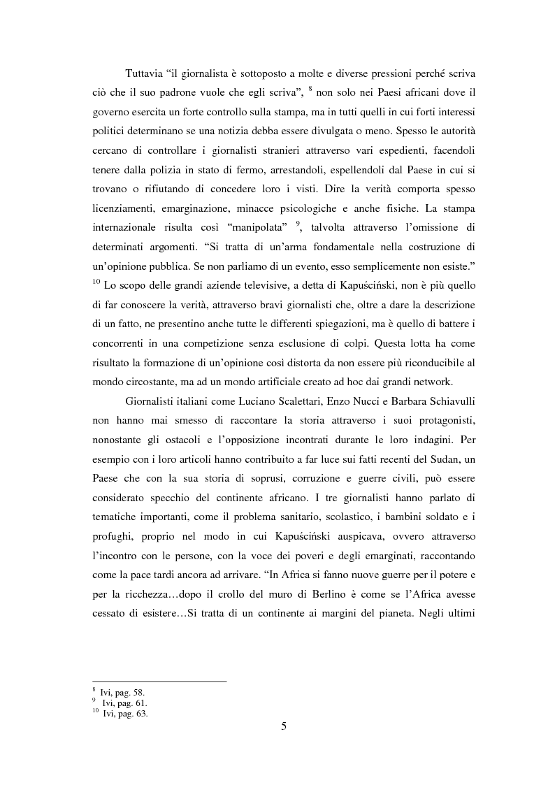 Anteprima della tesi: Giornalisti italiani in Sudan. Storia e drammi nei racconti di Enzo Nucci, Luciano Scalettari, Barbara Schiavulli, Pagina 4