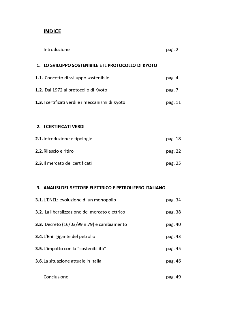 Indice della tesi: I Certificati Verdi, Pagina 1