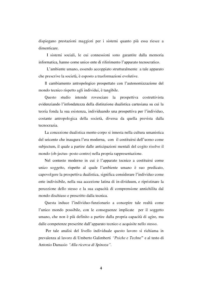 Anteprima della tesi: Fra ricordo e dimenticanza. Problemi e prospettive della corporeità nell'era della tecnica., Pagina 3