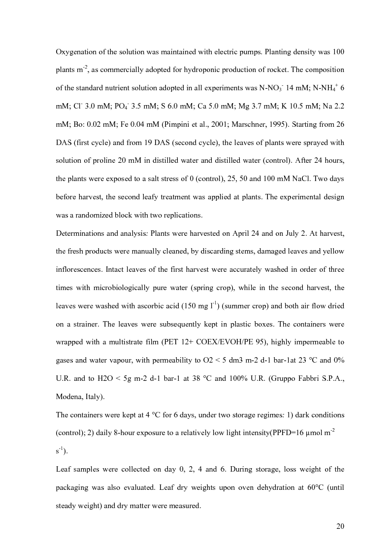 Anteprima della tesi: Yield and Quality of Green Leafy Vegetables in Postharvest, Pagina 6