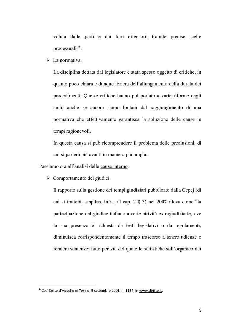 Anteprima della tesi: La durata irragionevole del processo civile italiano, Pagina 10