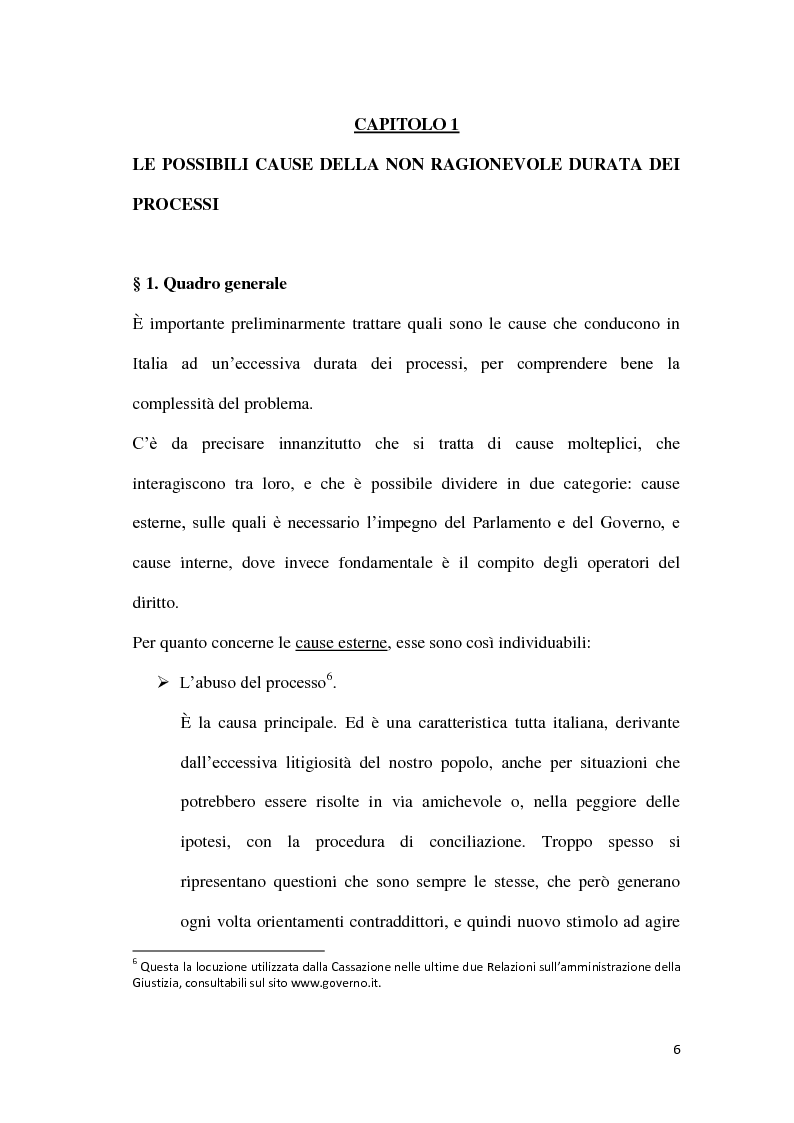 Anteprima della tesi: La durata irragionevole del processo civile italiano, Pagina 7