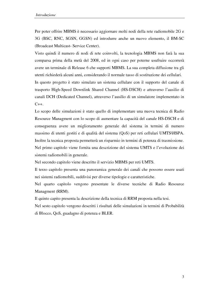 Anteprima della tesi: Proposta di una tecnica adattiva di gestione delle risorse per reti cellulari UMTS/HSPA, Pagina 4