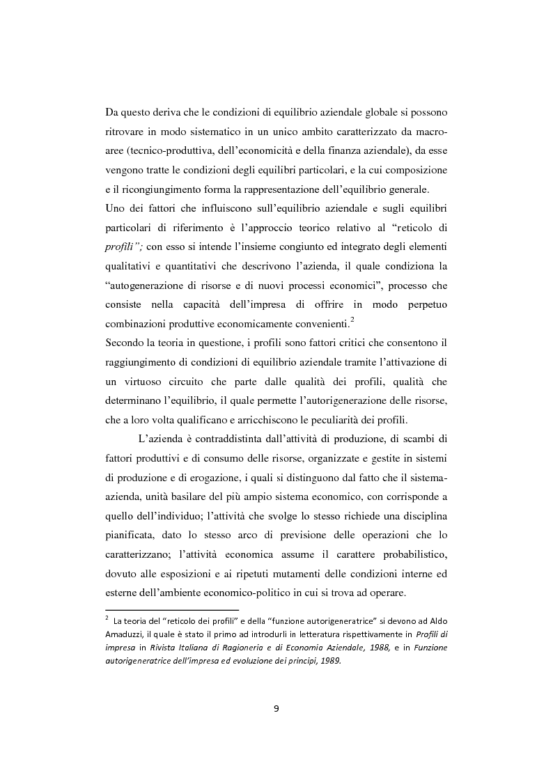 Anteprima della tesi: Gli equilibri nelle aziende turistiche: il caso delle imprese ricettive-alberghiere e dei tour operators, Pagina 6