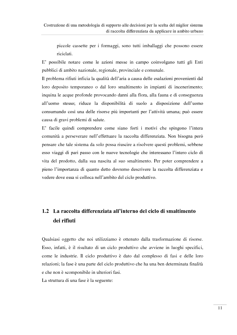 Anteprima della tesi: Costruzione di una metodologia di supporto alle decisioni per la scelta del miglior sistema di raccolta differenziata da applicare in ambito urbano, Pagina 12