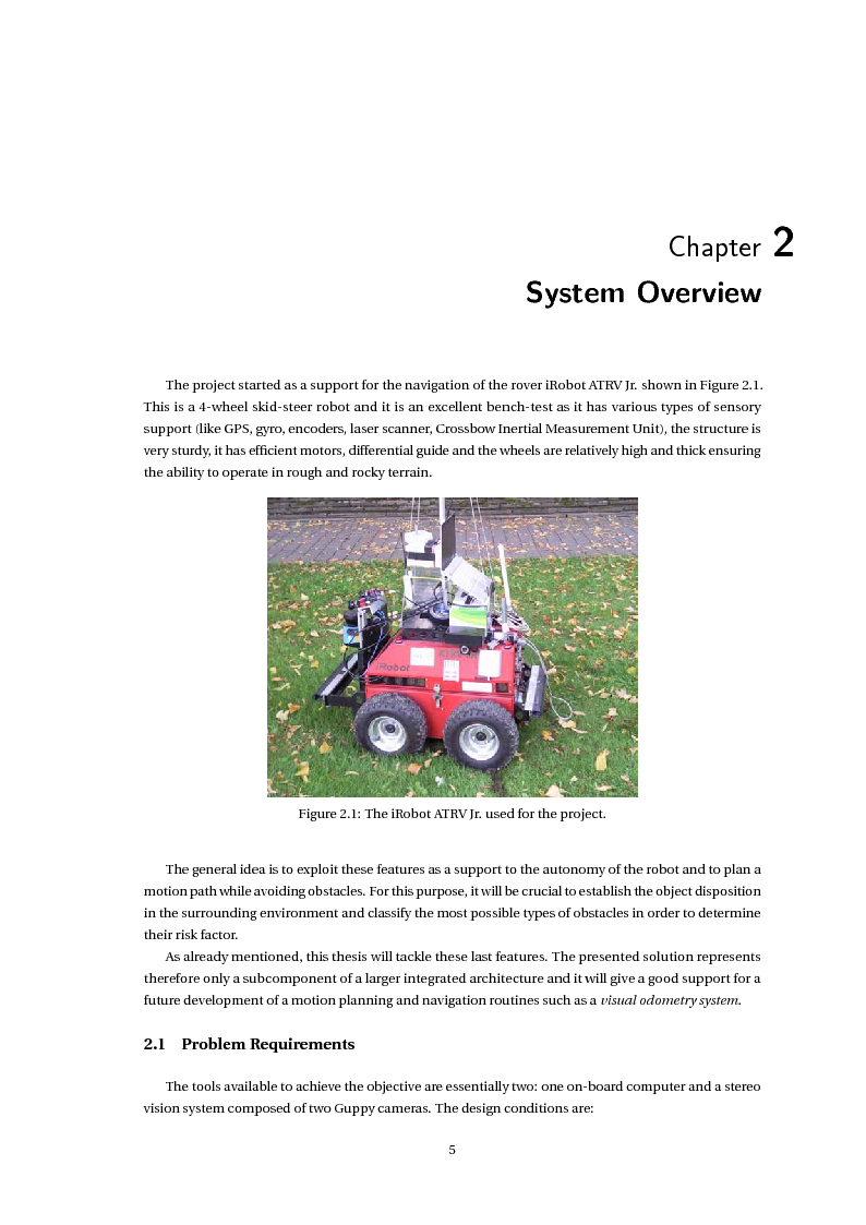 Anteprima della tesi: Stereo Vision Based Object Detection for Mobile Robots (Stereo Visione per il Riconoscimento di Oggetti nella Robotica Mobile), Pagina 7