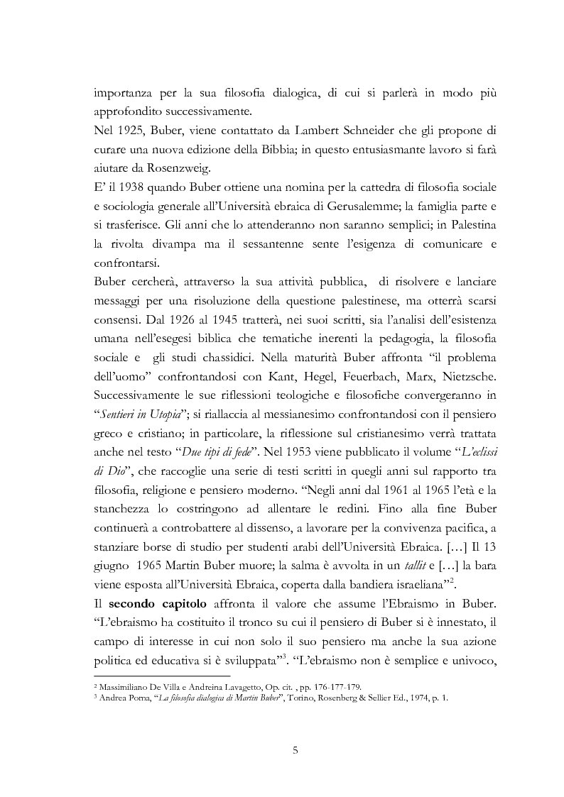 Anteprima della tesi: Ebraismo e filosofia del dialogo in Martin Buber, Pagina 3
