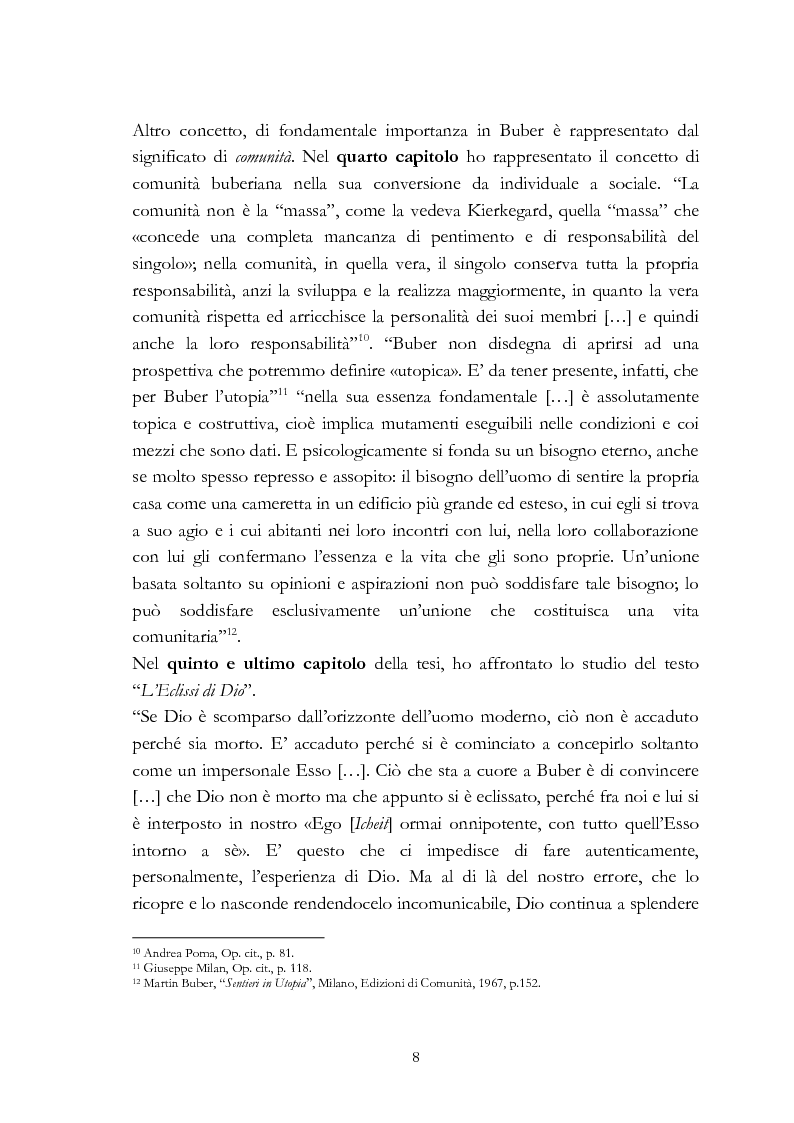 Anteprima della tesi: Ebraismo e filosofia del dialogo in Martin Buber, Pagina 6