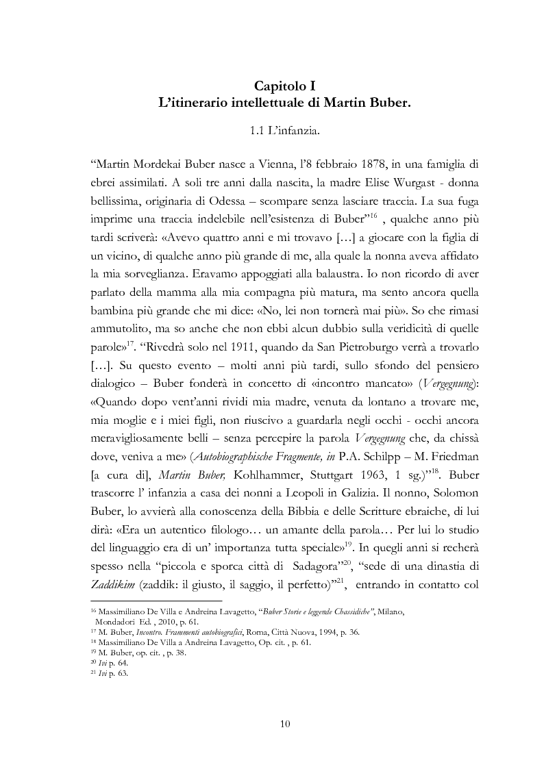 Anteprima della tesi: Ebraismo e filosofia del dialogo in Martin Buber, Pagina 8