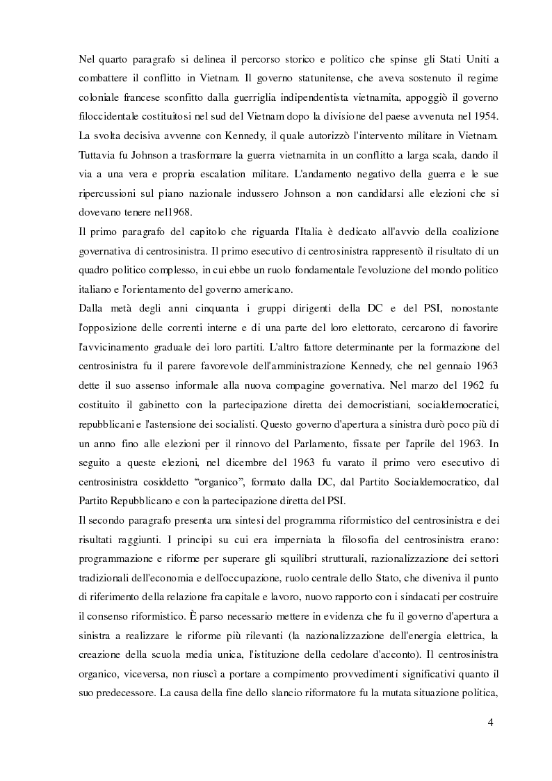 Anteprima della tesi: Italia e Stati Uniti e il riformismo nei primi anni sessanta, Pagina 3