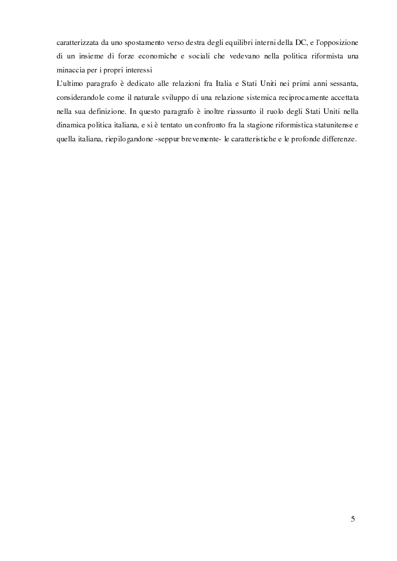 Anteprima della tesi: Italia e Stati Uniti e il riformismo nei primi anni sessanta, Pagina 4