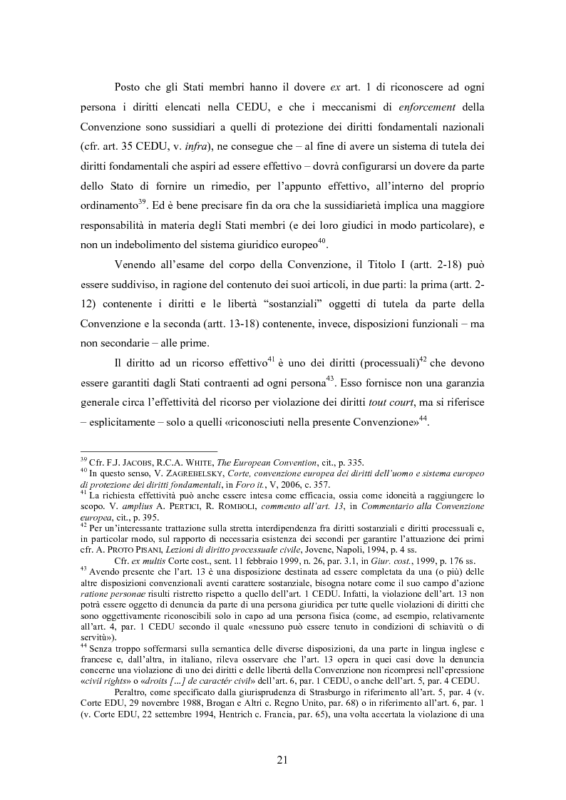 Anteprima della tesi: Ottemperanza alle sentenze della Corte europea dei diritti dell'uomo e processo penale
, Pagina 13