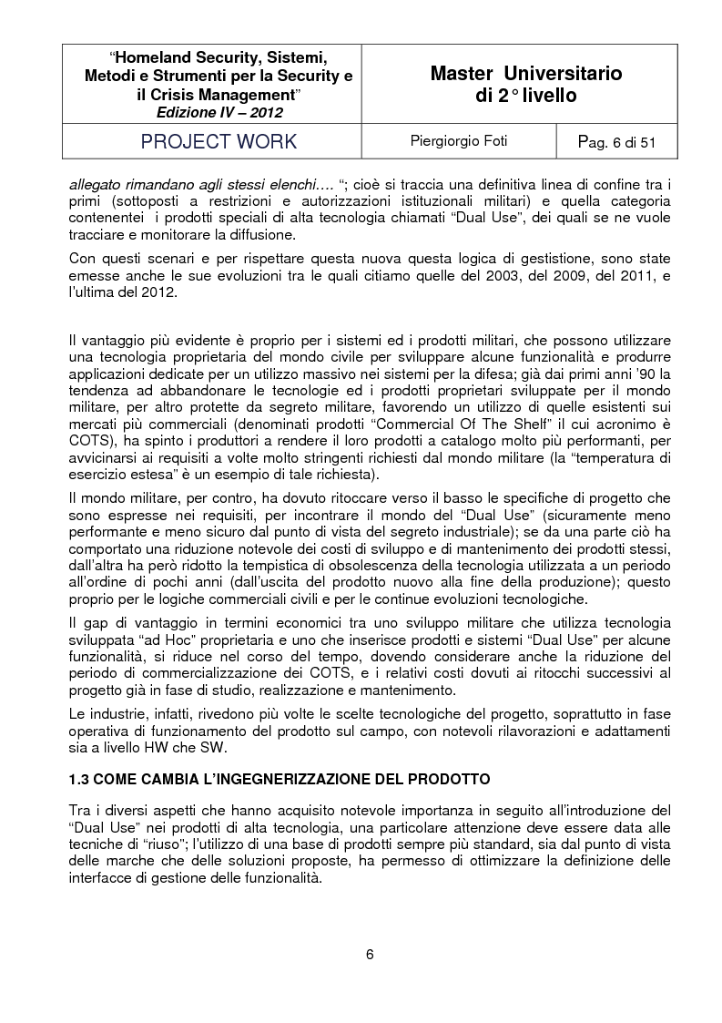 Anteprima della tesi: I sistemi Dual-Use: sviluppo, applicazioni e tecnologie abilitanti, Pagina 4