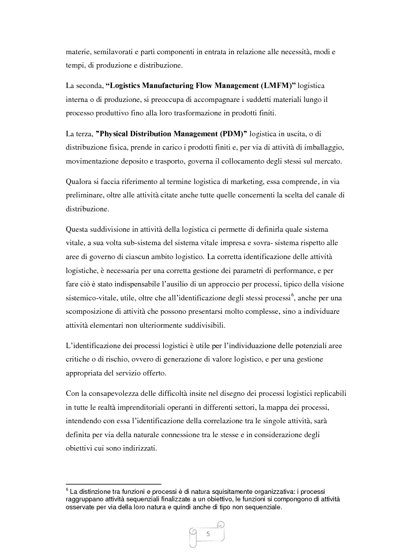 Anteprima della tesi: Un approccio integrato nella evoluzione della logistica: il caso Cellini S.P.A., Pagina 6