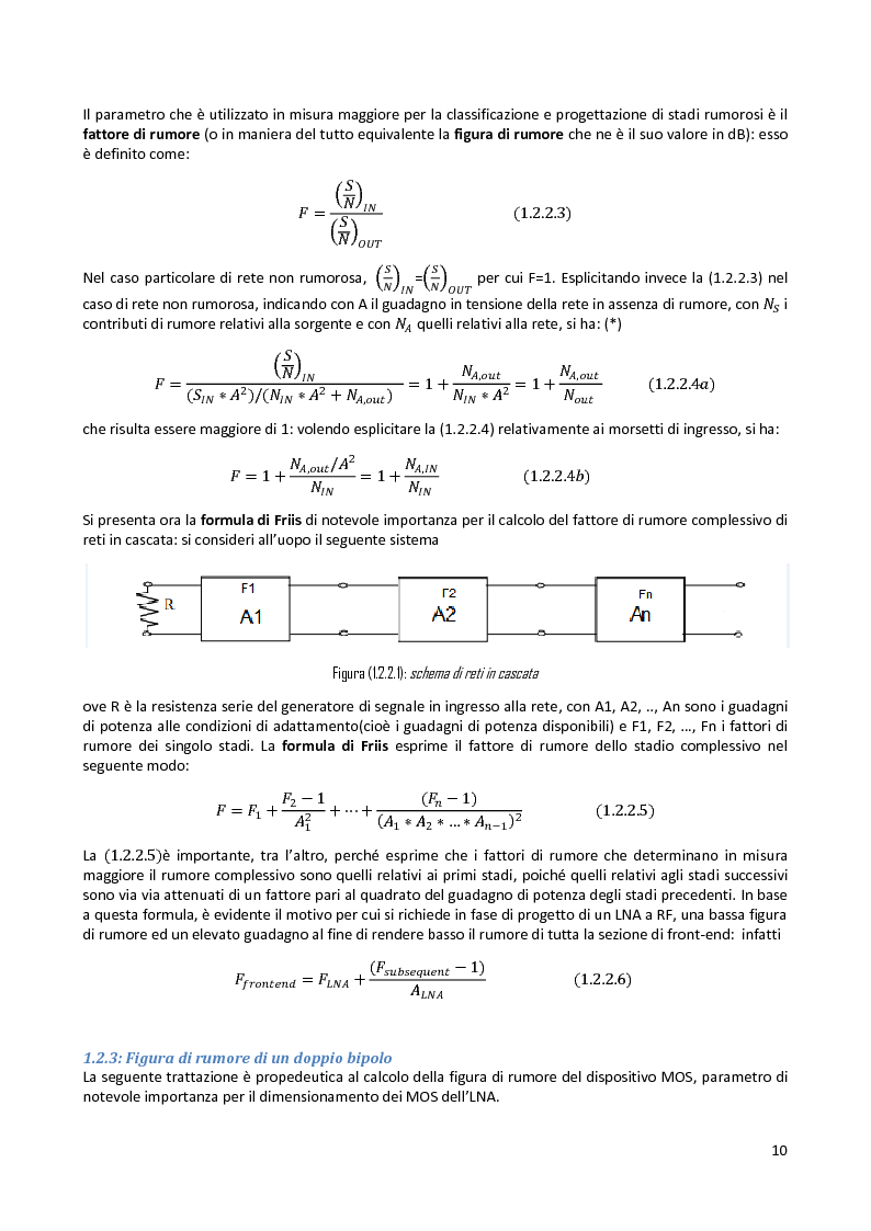 Anteprima della tesi: Analisi e progetto di un cascode Low Noise Amplifier ad 1GHz, Pagina 6