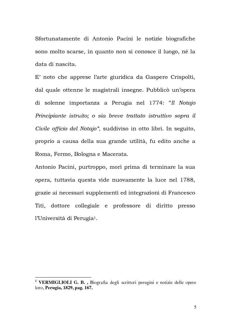 Anteprima della tesi: La Professione Notarile nell'opera di Antonio Pacini (1774), Pagina 4