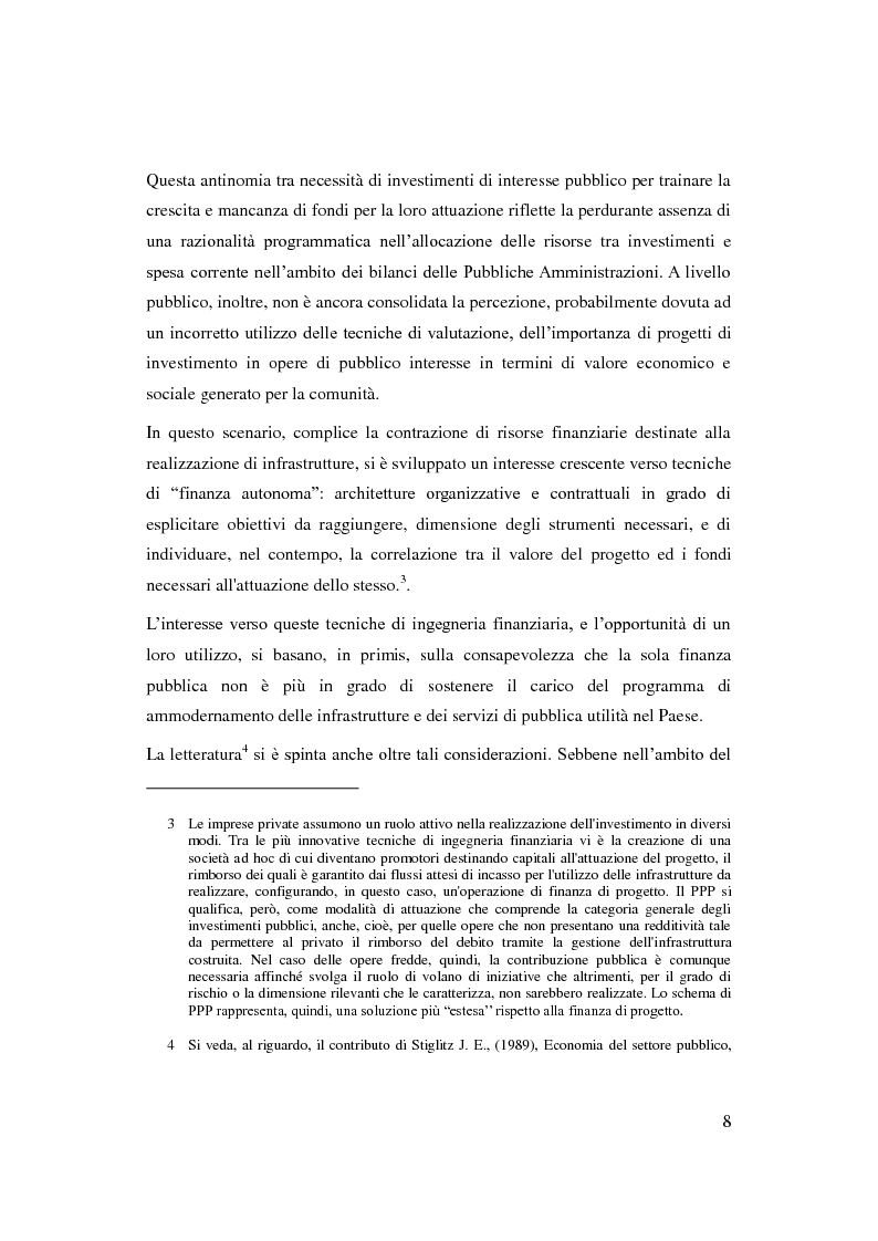 Anteprima della tesi: Il Partenariato Pubblico Privato in Italia: esiti, tendenze e prospettive, Pagina 4