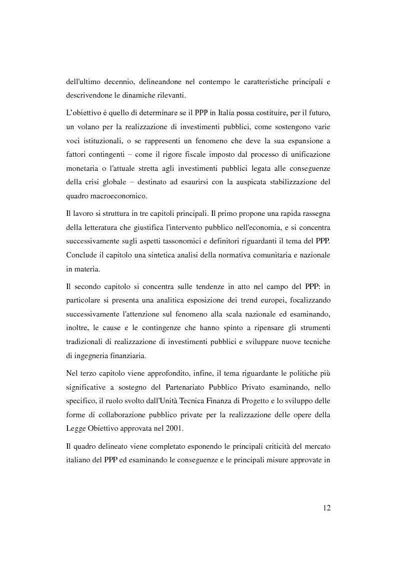Anteprima della tesi: Il Partenariato Pubblico Privato in Italia: esiti, tendenze e prospettive, Pagina 8