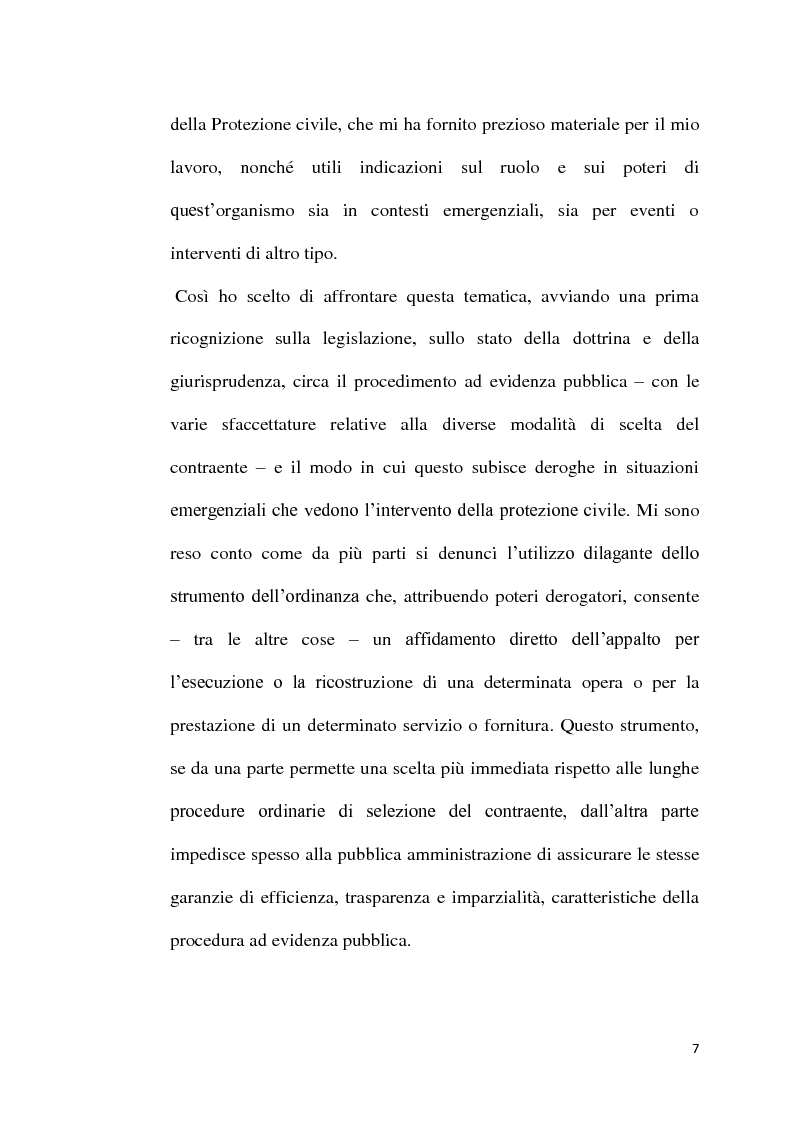 Anteprima della tesi: L'emergenza come deroga all'evidenza pubblica, Pagina 4