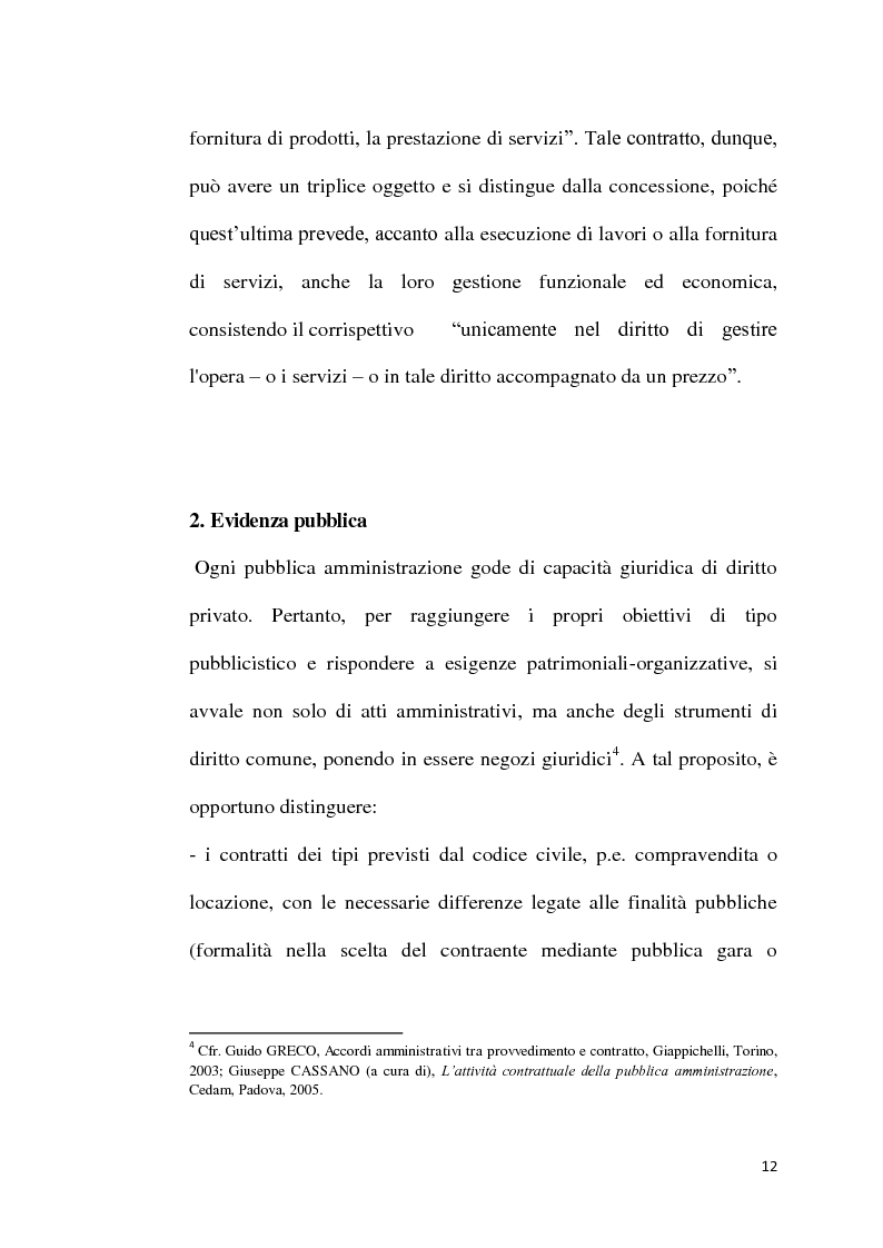 Anteprima della tesi: L'emergenza come deroga all'evidenza pubblica, Pagina 9