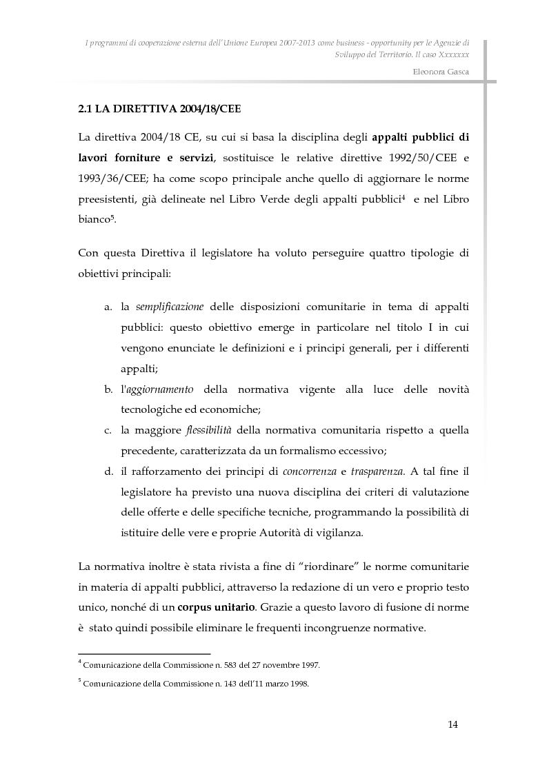 Anteprima della tesi: I programmi di cooperazione esterna dell’Unione Europea 2007-2013 come business - opportunity per le Agenzie di Sviluppo del Territorio., Pagina 6