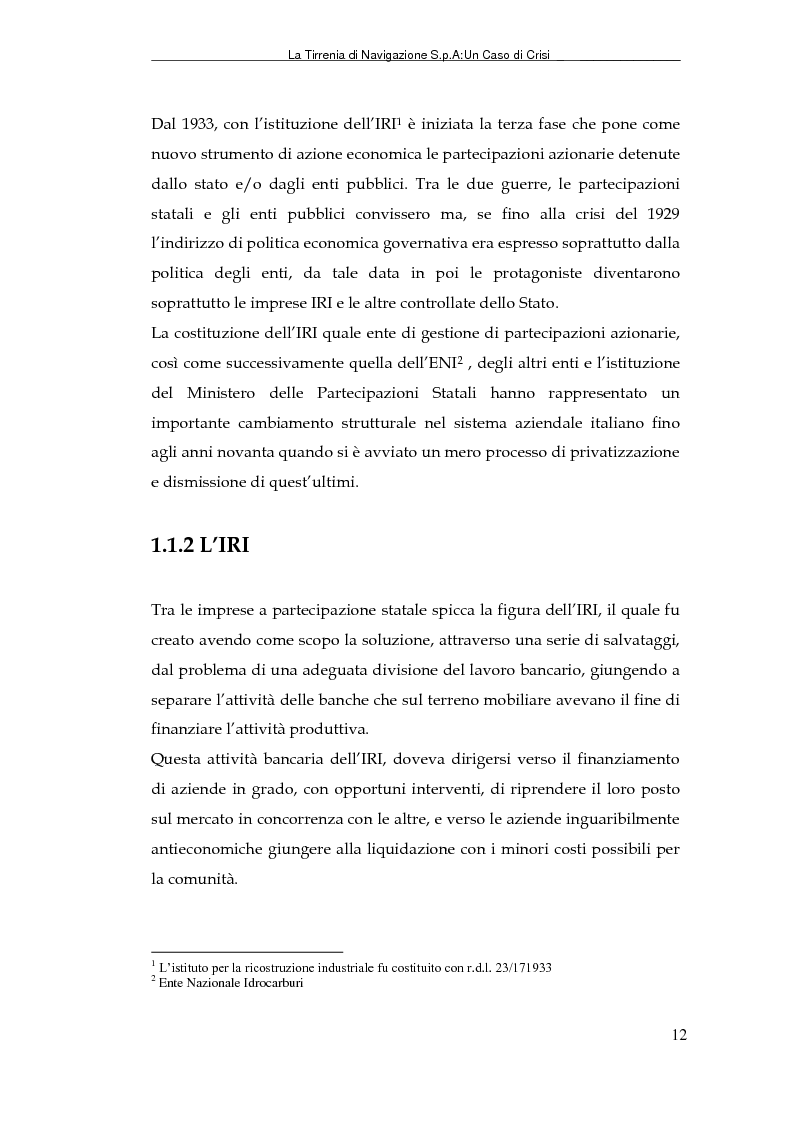 Anteprima della tesi: La Tirrenia di Navigazione S.p.A. : un caso di crisi, Pagina 10