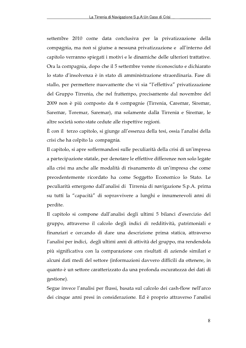 Anteprima della tesi: La Tirrenia di Navigazione S.p.A. : un caso di crisi, Pagina 6