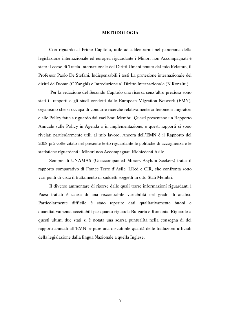 Anteprima della tesi: La Tutela dei Minori non Accompagnati nel'Unione Europea, con un particolare riferimento agli Stati Membri dell'Europa Orientale, Pagina 5