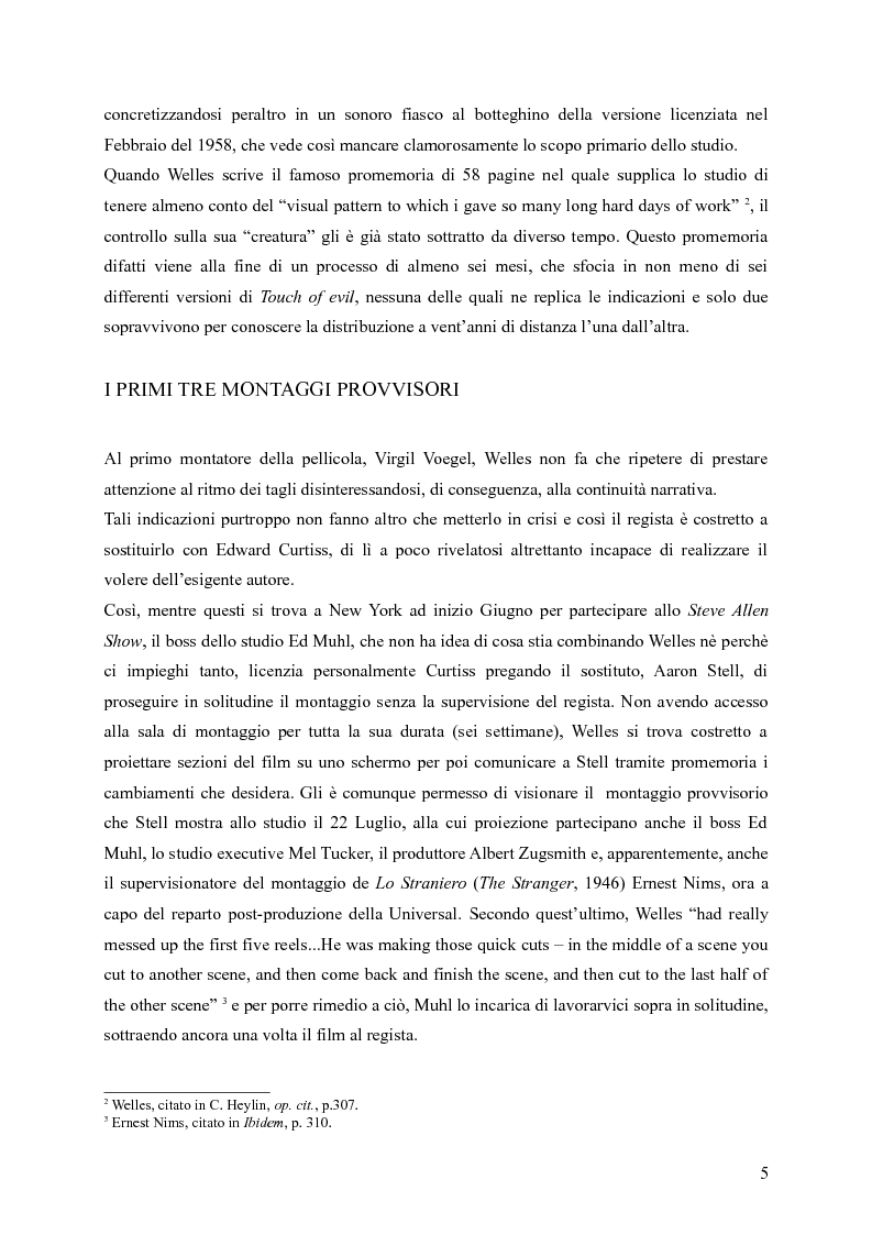Anteprima della tesi: Touches of Evil: due versioni a confronto de L'Infernale Quinlan di Orson Welles, Pagina 5
