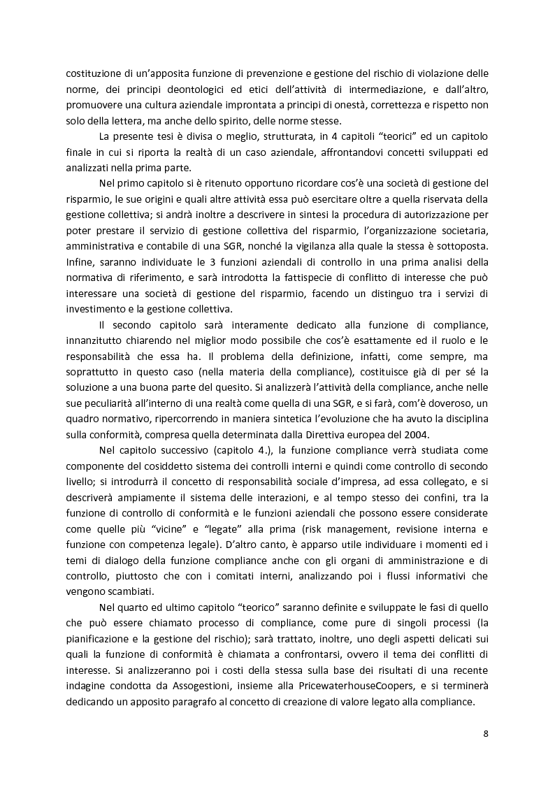 Anteprima della tesi: La Compliance nella SGR, Pagina 3