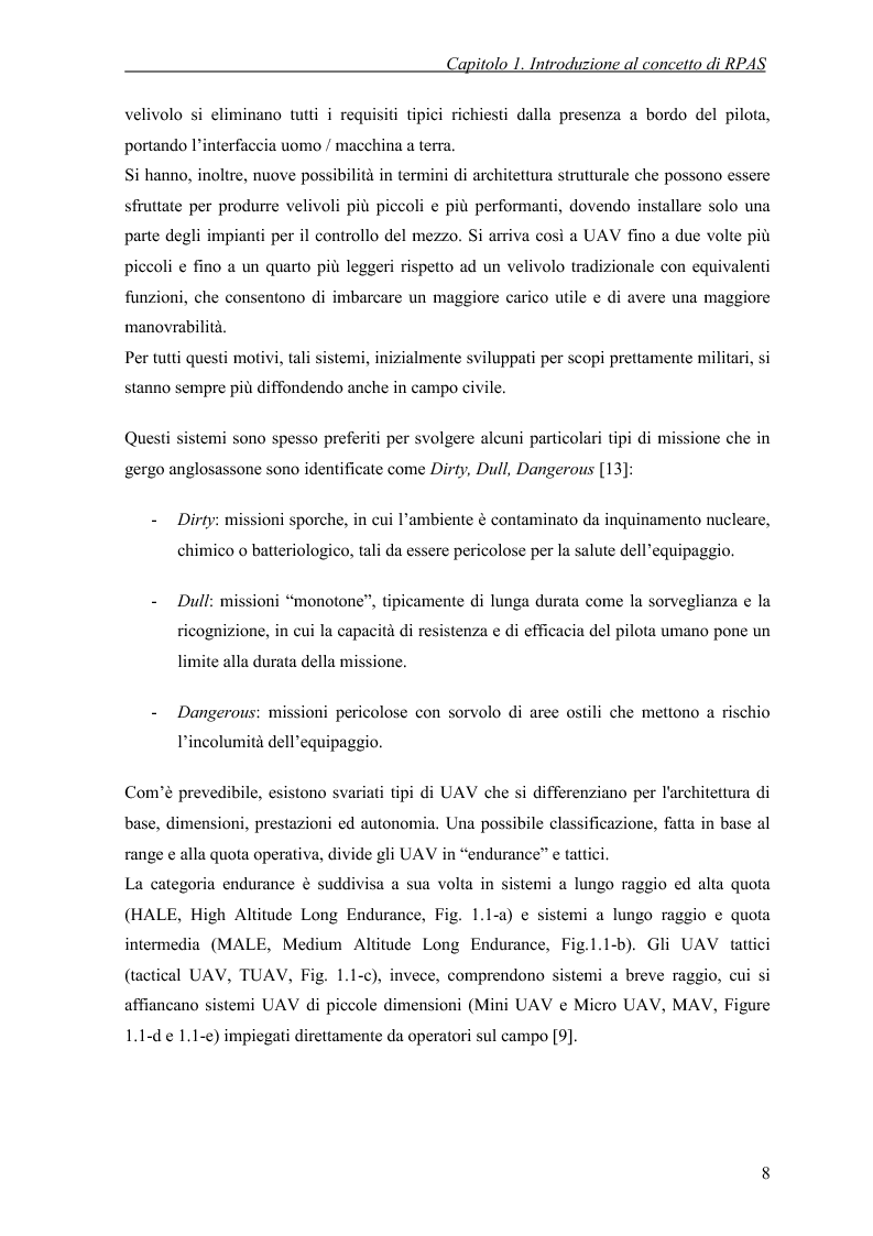 Anteprima della tesi: Modelli di simulazione dinamica, leggi di controllo e strategie di Sense and Avoid per un Remotely Piloted Air System (RPAS), Pagina 6