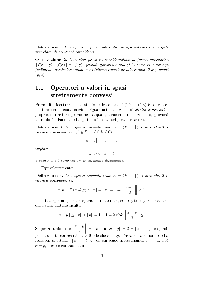 Anteprima della tesi: Sul ruolo della stretta convessità nello studio delle equazioni funzionali alternative, Pagina 5