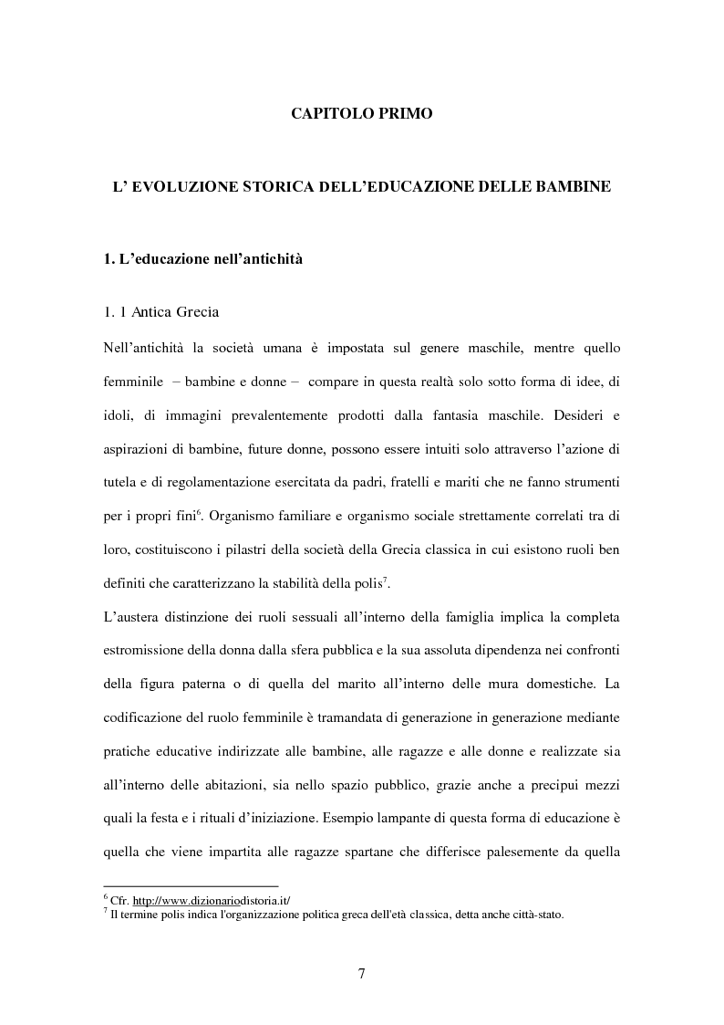 Anteprima della tesi: ''Educate al Silenzio''. Sguardo storico-pedagogico sull'educazione delle bambine per la promozione di una cultura delle pari opportunità, Pagina 5