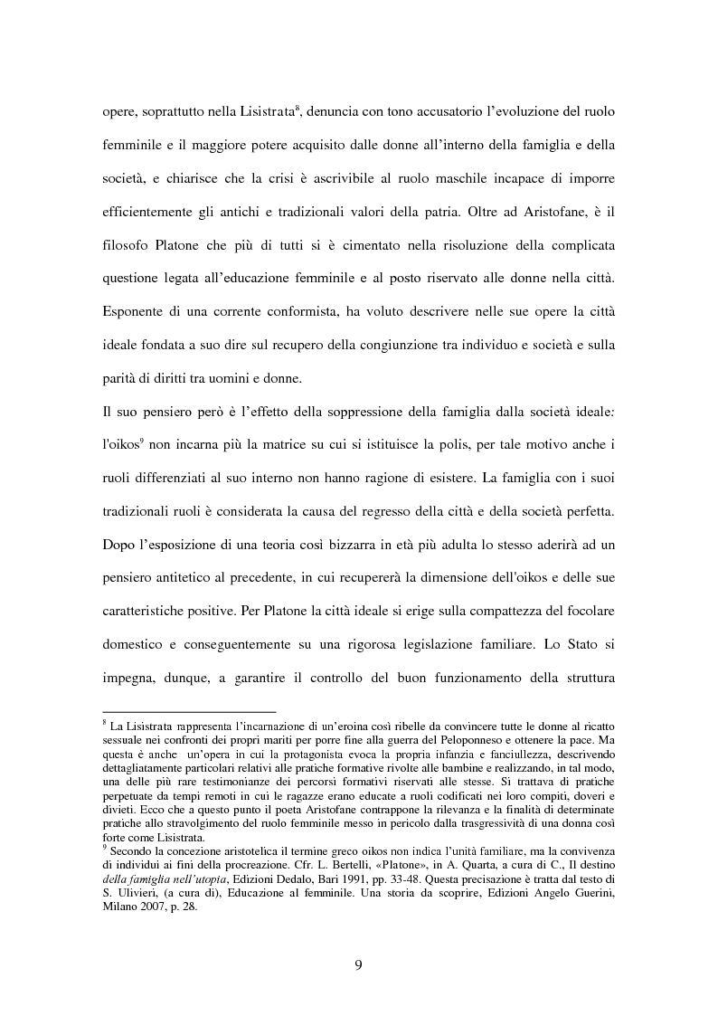 Anteprima della tesi: ''Educate al Silenzio''. Sguardo storico-pedagogico sull'educazione delle bambine per la promozione di una cultura delle pari opportunità, Pagina 7