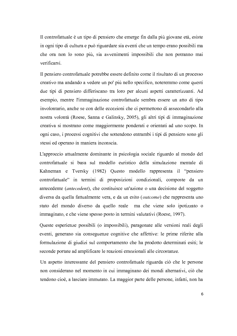 Anteprima della tesi: Il pensiero controfattuale: come controllabilità e moralità influenzano la creazione di alternative alla realtà, Pagina 5
