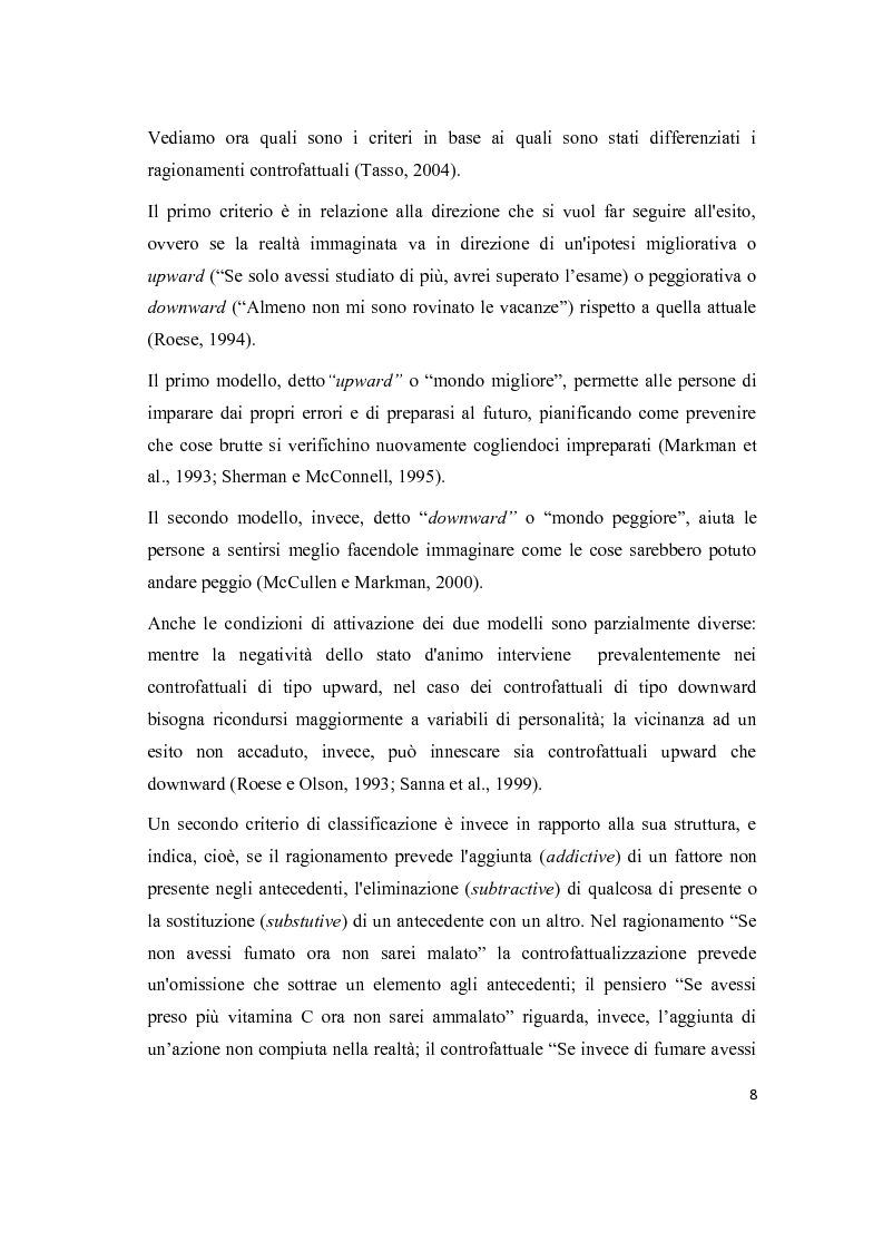 Anteprima della tesi: Il pensiero controfattuale: come controllabilità e moralità influenzano la creazione di alternative alla realtà, Pagina 7