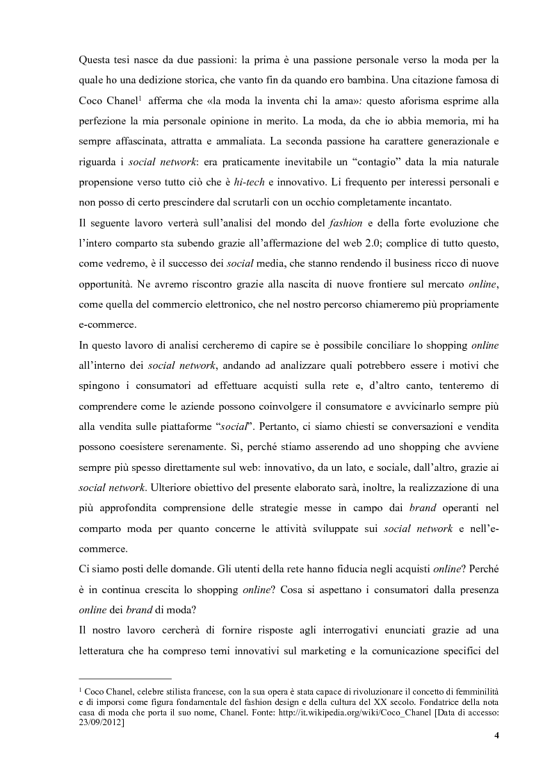 Anteprima della tesi: Social Networking e E-commerce nel settore Moda: sviluppi, Pagina 3