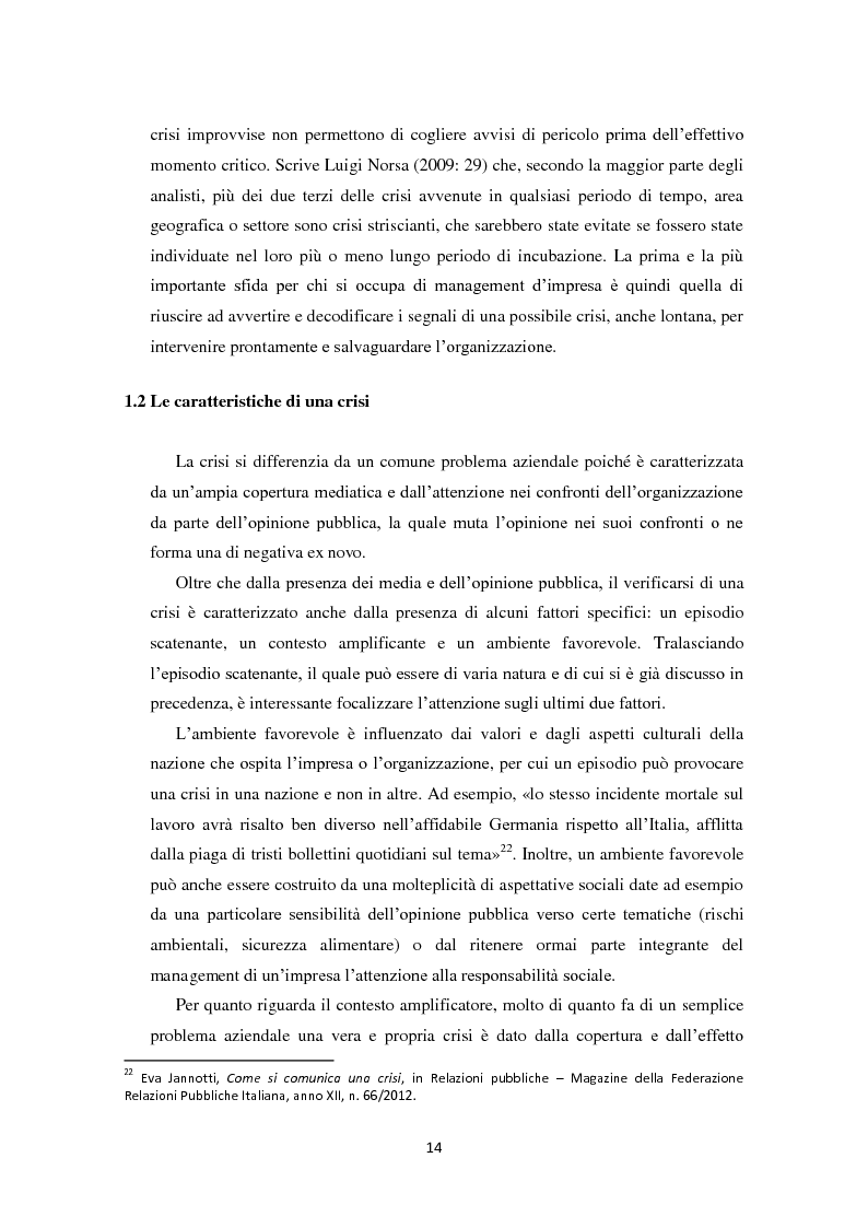 Anteprima della tesi: Prevedere per prevenire. Crisis Management: l'importanza delle fasi di ascolto e monitoraggio e il ruolo del web, Pagina 11